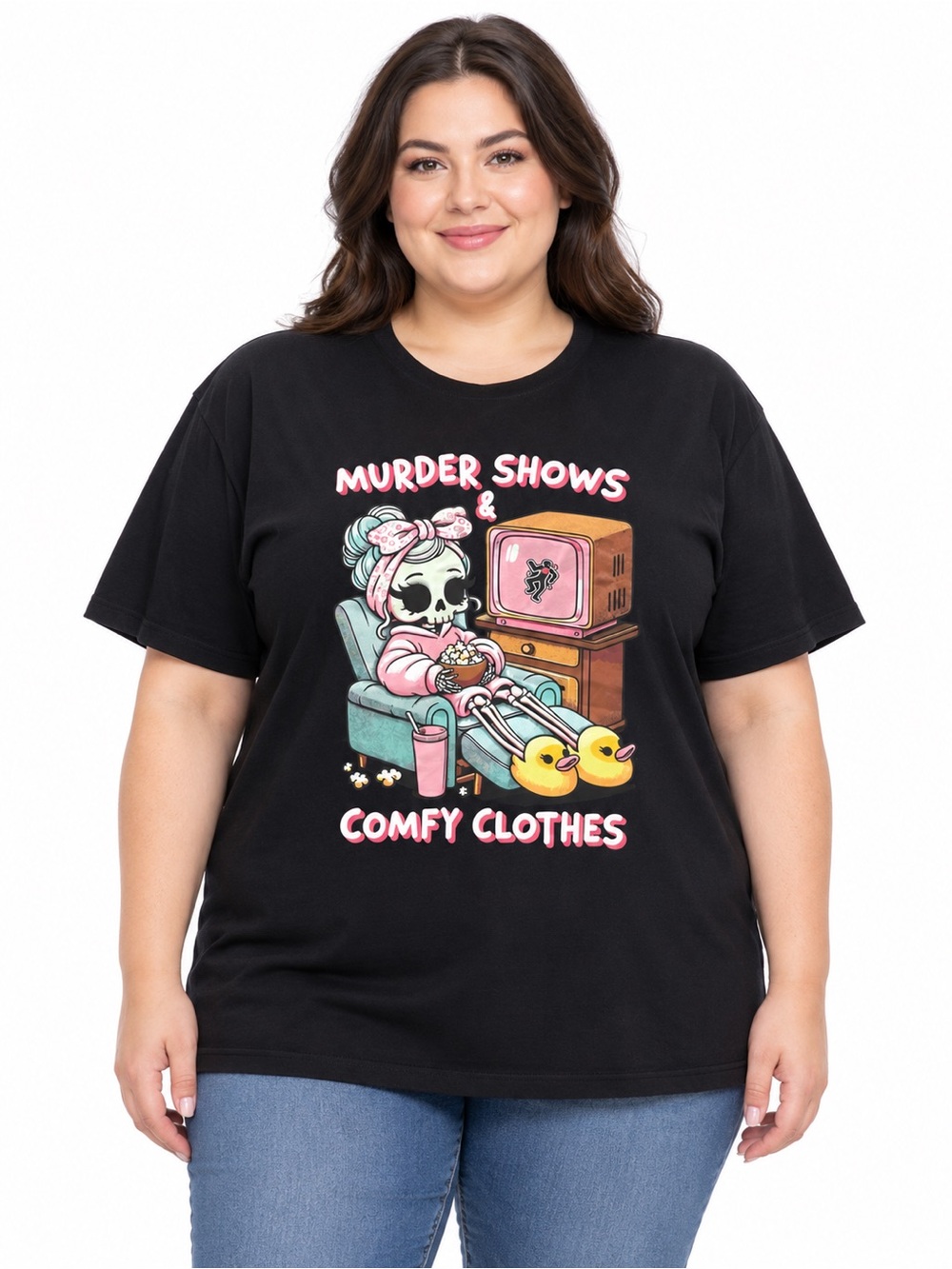 Women’s Black 'Murder Shows & Comfy Clothes' Graphic Tee